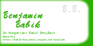 benjamin babik business card