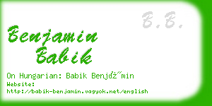 benjamin babik business card